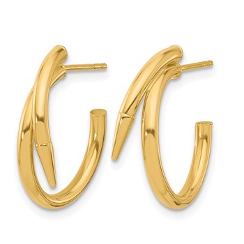 Leslie's 14K Polished J-Hoop Earrings — alternate view