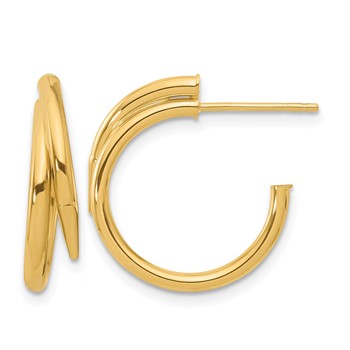 Leslie's 14K Polished J-Hoop Earrings