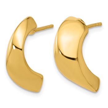Leslie's 14K Polished Hollow J-Hoop Post Earrings — alternate view