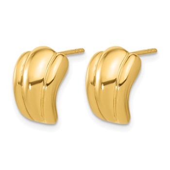 Leslie's 14K Polished Hollow J-Hoop Post Earrings — alternate view