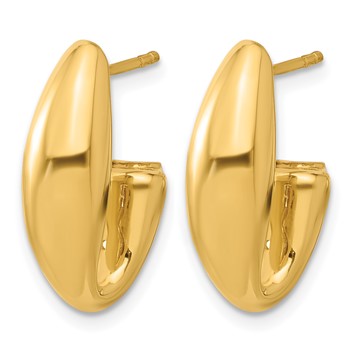 Leslie's 14K Polished Hollow J-Hoop Post Earrings — alternate view
