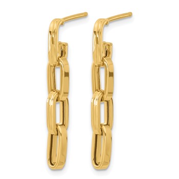 Leslie's 14K Polished Link Dangle Post Earrings — alternate view