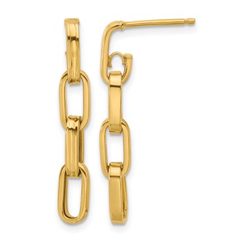 Leslie's 14K Polished Link Dangle Post Earrings
