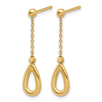 Leslie's 14k Polished Teardrop Dangle Post Earrings — alternate view