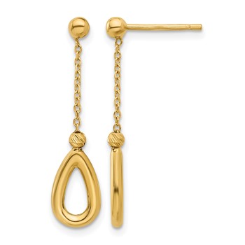 Leslie's 14k Polished Teardrop Dangle Post Earrings