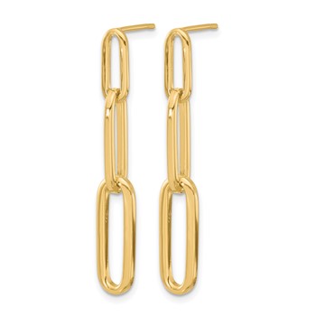 Leslie's 14k Polished Paperclip Link Post Dangle Earrings — alternate view