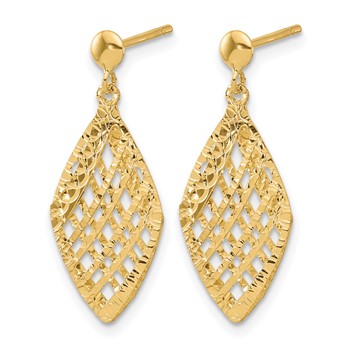 Leslie's 14k Polished D/C Post Dangle Earrings — alternate view