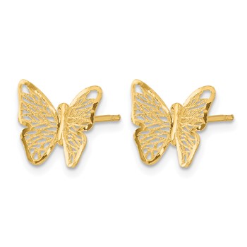 Leslie's 14k Textured and Polished Butterfly Post Earrings — alternate view