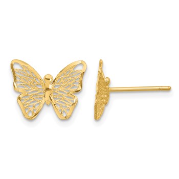 Leslie's 14k Textured and Polished Butterfly Post Earrings