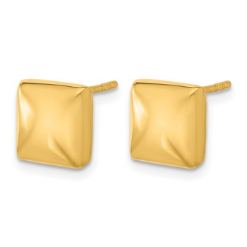 Leslie's 14K Polished Hollow Puffed Square Post Earrings — alternate view