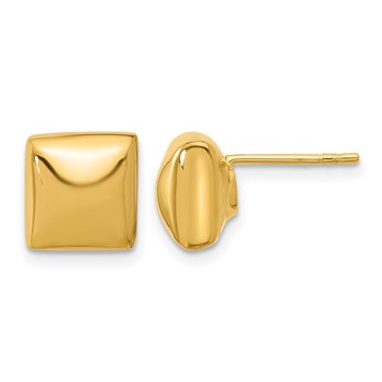 Leslie's 14K Polished Hollow Puffed Square Post Earrings