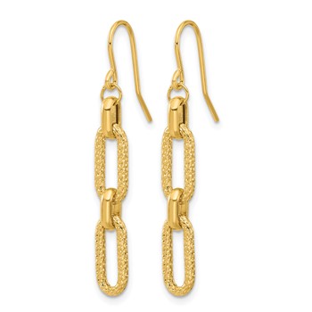 Leslie's 14K Polished and D/C Link Dangle Earrings — alternate view