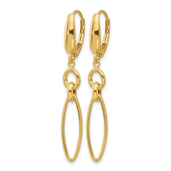 Leslie's 14K Polished and Diamond-cut Dangle Earrings — alternate view