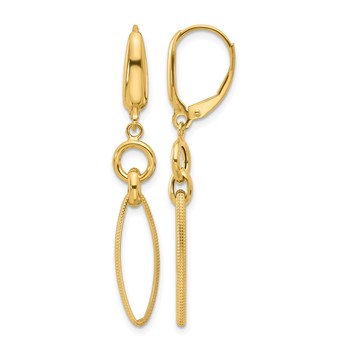 Leslie's 14K Polished and Diamond-cut Dangle Earrings