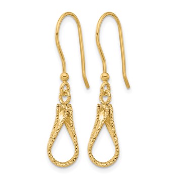 Leslie's 14K Polished and Diamond-cut Dangle Earrings — alternate view