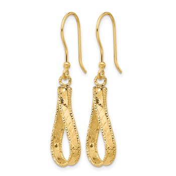 Leslie's 14K Polished and Diamond-cut Dangle Earrings — alternate view