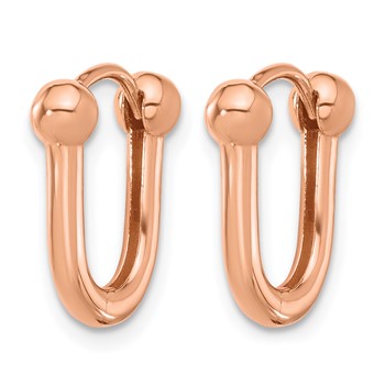 Leslie's 14K Rose Gold Polished Hinged Hoop Earrings — alternate view