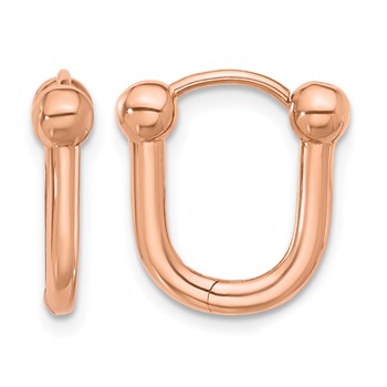 Leslie's 14K Rose Gold Polished Hinged Hoop Earrings