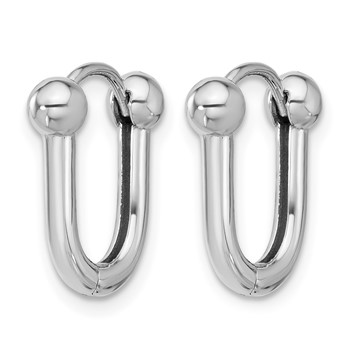 Leslie's 14K White Gold Polished Hinged Hoop Earrings — alternate view