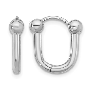 Leslie's 14K White Gold Polished Hinged Hoop Earrings