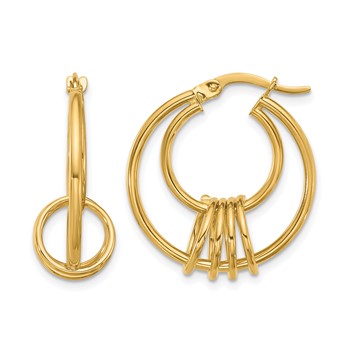 Leslie's 14K Polished Fancy Hoop Earrings