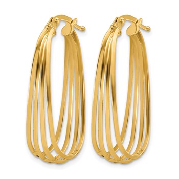 Leslie's 14K Polished Oval Hoop Earrings — alternate view