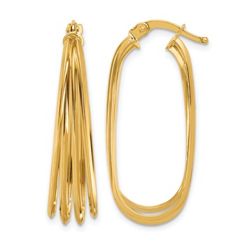 Leslie's 14K Polished Oval Hoop Earrings
