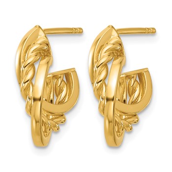 Leslie's 14K Polished Twisted J-Hoop Post Earrings — alternate view