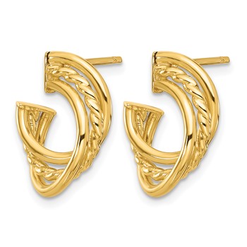 Leslie's 14K Polished and Twisted Post Earrings — alternate view