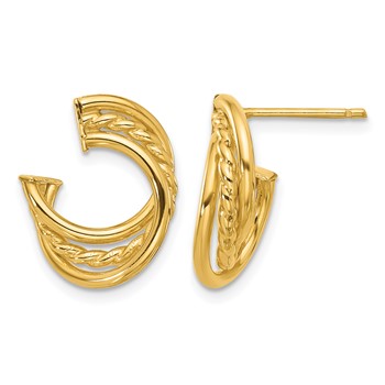 Leslie's 14K Polished and Twisted Post Earrings