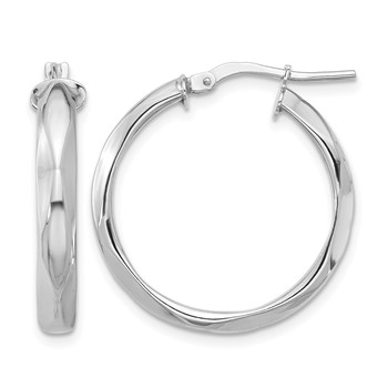 Leslie's 14K White Gold Polished Round Hoop Earrings