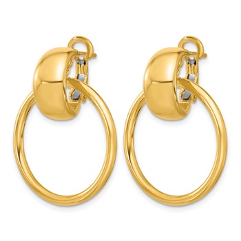 Leslie's 14K Polished Circle Dangle Omega Back Earrings — alternate view