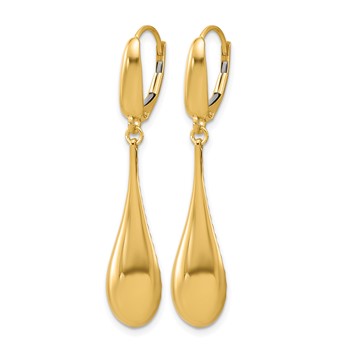 Leslie's 14K Polished Teardrop Dangle Leverback Earrings — alternate view