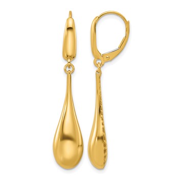 Leslie's 14K Polished Teardrop Dangle Leverback Earrings