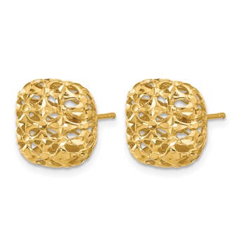 Leslie's 14K Polished Puffed Square Post Earrings — alternate view