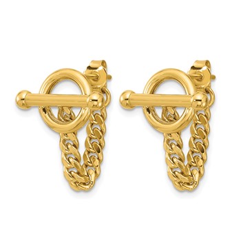 Leslie's 14K Polished Toggle Chain Post Earrings — alternate view