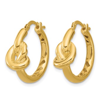 Leslie's 14K Polished Hollow Knot Round Hoop Earrings — alternate view
