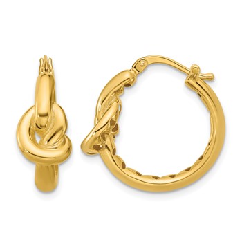Leslie's 14K Polished Hollow Knot Round Hoop Earrings