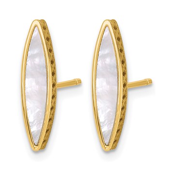 Leslie's 14K Polished Mother of Pearl Post Earrings — alternate view