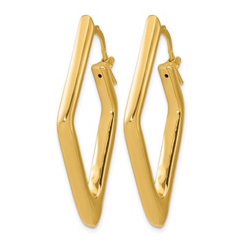 Leslie's 14K Polished Hollow Diamond Shape Hoop Earrings — alternate view