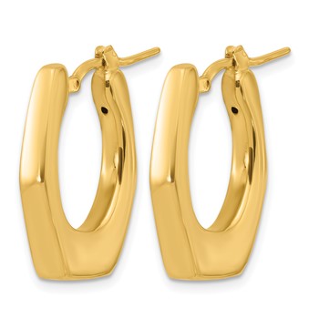 Leslie's 14K Polished Hollow Fancy Hoop Earrings — alternate view