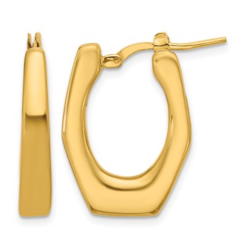 Leslie's 14K Polished Hollow Fancy Hoop Earrings
