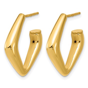 Leslie's 14K Polished Hollow J-Hoop Post Earrings — alternate view