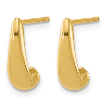 Leslie's 14K Polished J-Hoop Post Earrings — alternate view