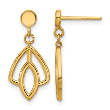 Leslie's 14K Polished Floral Dangle Post Earrings