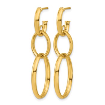 Leslie's 14K Polished Oval Link Post Earrings — alternate view