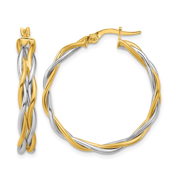 Leslie's Gold Polished and Twisted Hoop Earrings