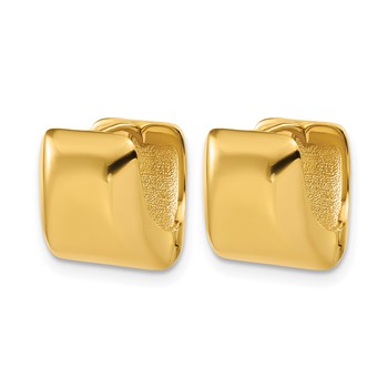 Leslie's 14K Polished Puff Square Hinged Hoop Earrings — alternate view