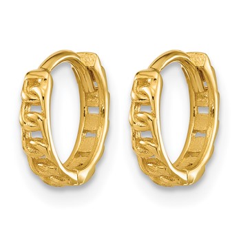 Leslie's 14K Polished Curb Link Round Hinged Hoop Earrings — alternate view