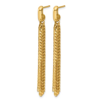 Leslie's 14K Polished Fancy Curb Link Tassel Post Dangle Earrings — alternate view